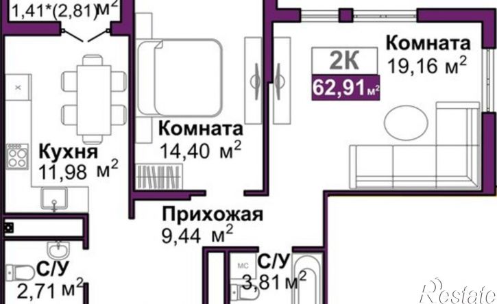 2-комн квартира в новом доме ул Козлова, 182/3,  д. 182/3