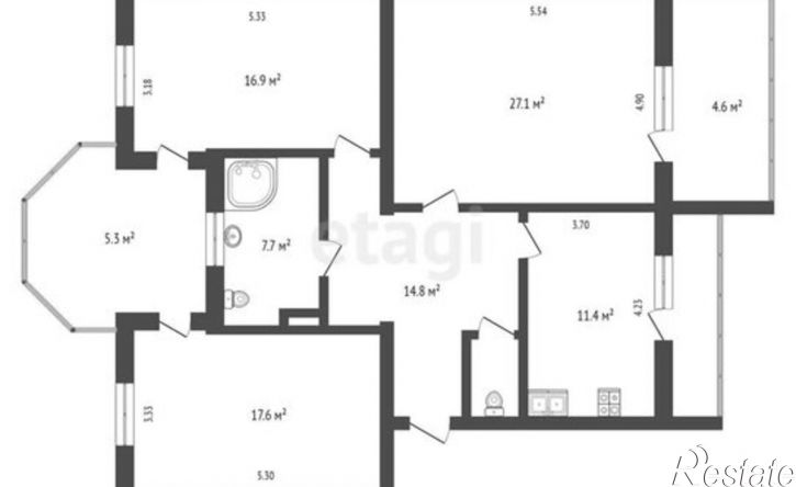3-комн квартира Большевистская улица, 28/9,  д. 28/9