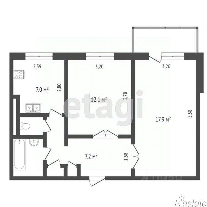 2-комн квартира ул Маршала Жукова, 30А,  д. 30А