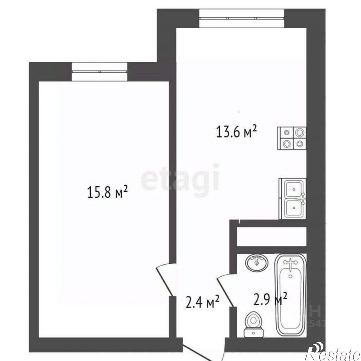 1-комн квартира Ковыльная улица, 25,  д. 25