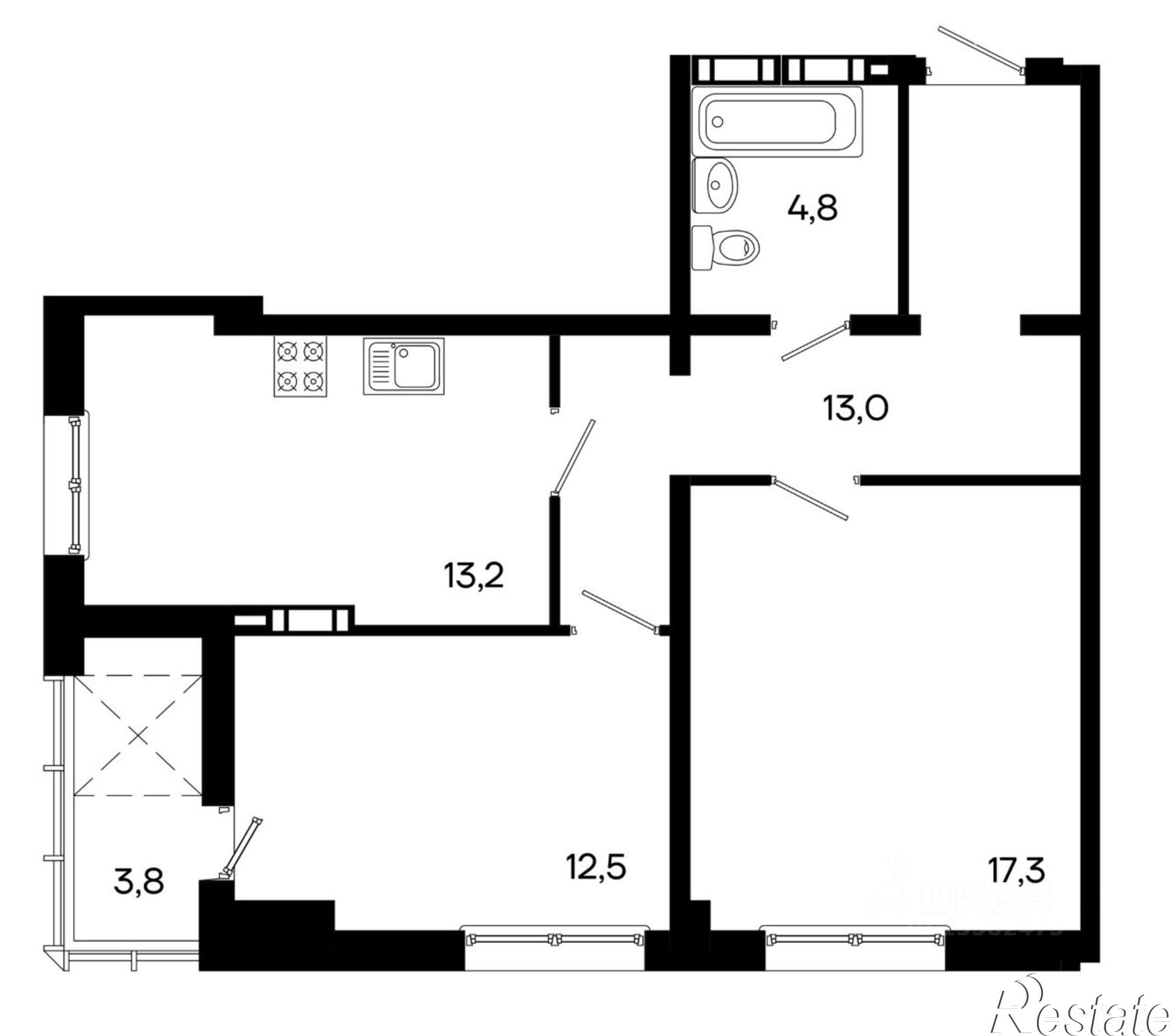 Купить квартиру за 10 304 000 рублей на Севастопольская улица, 41