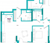 3-комн, 105 кв м, этаж 21/24 улица Воровского, 24Д