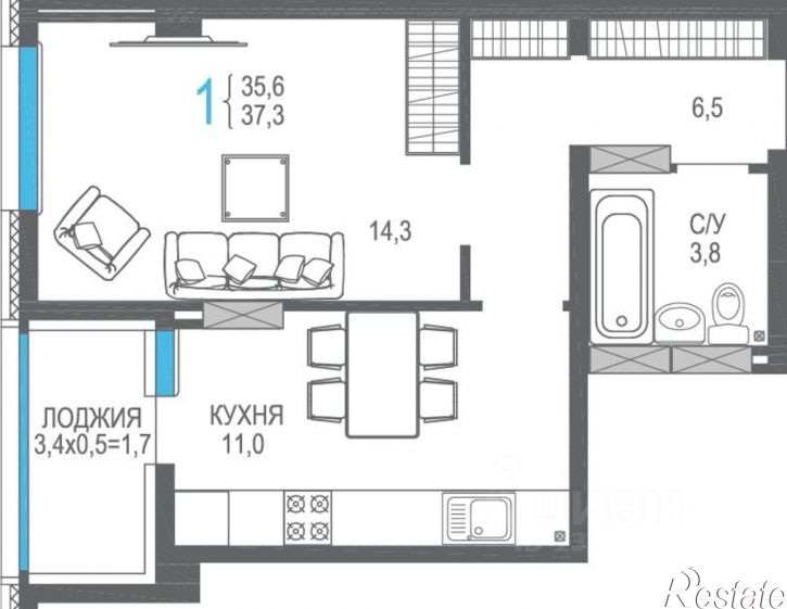 1-комн квартира в новом доме ул Трубаченко, 21,  д. 21