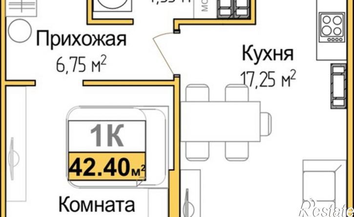 1-комн квартира в новом доме ул Батурина, 107а,  д. 107а