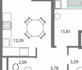 2-комн, 56 кв м, этаж 1/9 Лавандовый переулок, 1