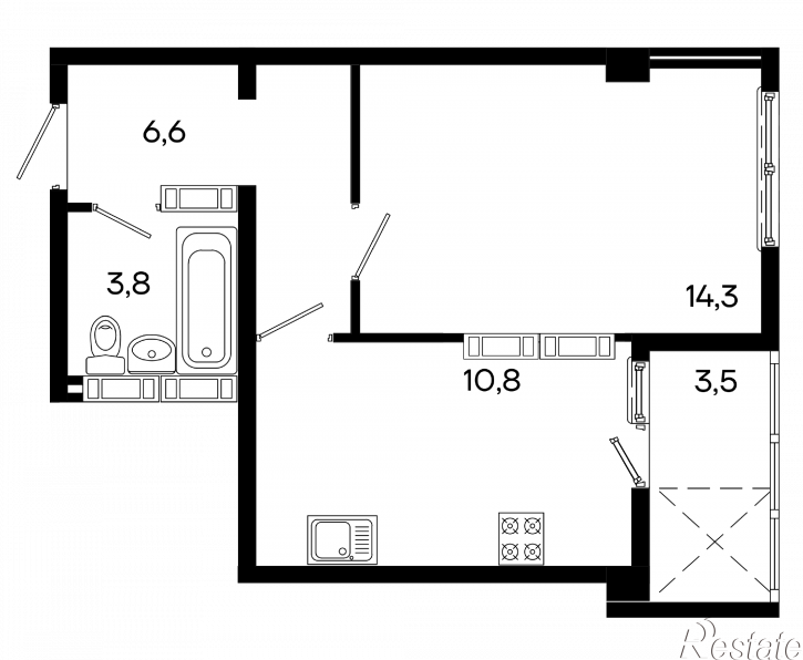 1-комн квартира Трубаченко, 21