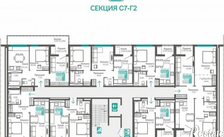 1-комн квартира в новом доме улица Никанорова, 1