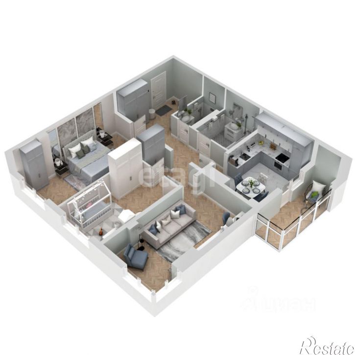 3-комн квартира в новом доме ул Севастопольская, 41,  д. 41