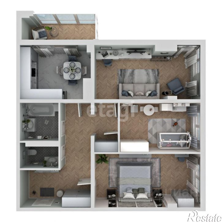 3-комн квартира в новом доме ул Севастопольская, 41,  д. 41