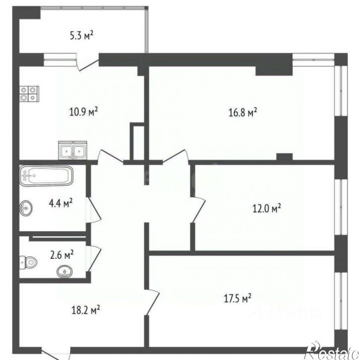 3-комн квартира в новом доме ул Севастопольская, 41,  д. 41
