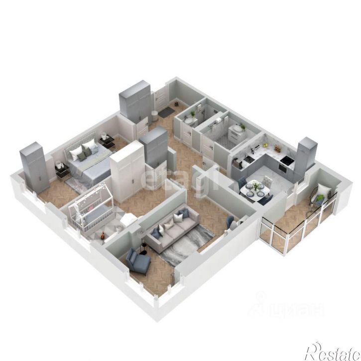 3-комн квартира в новом доме ул Севастопольская, 41,  д. 41