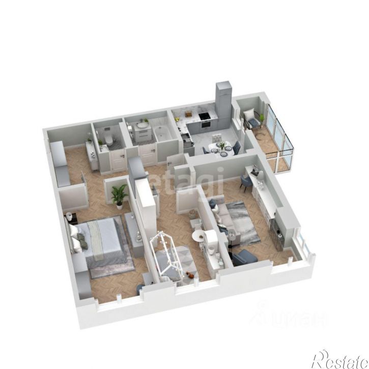 3-комн квартира в новом доме ул Севастопольская, 41,  д. 41