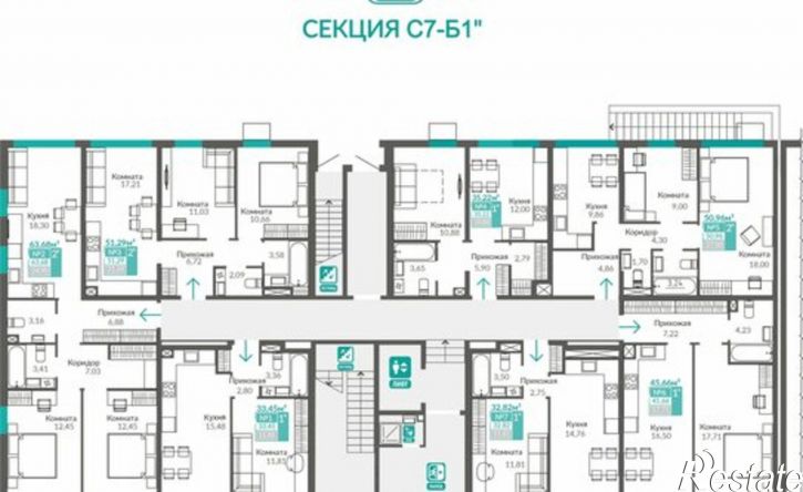 1-комн квартира в новом доме улица Никанорова, 1