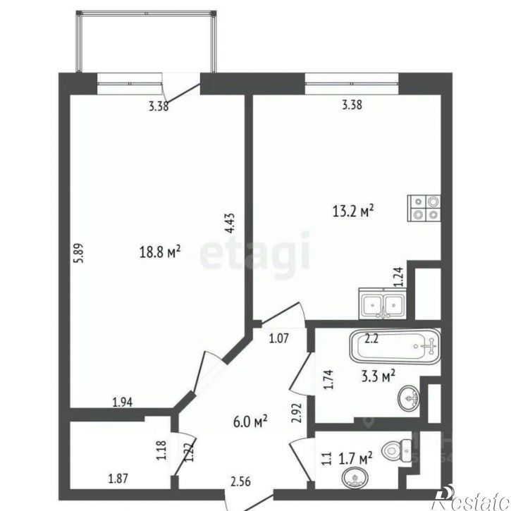 1-комн квартира ул Фрунзе, 35,  д. 35