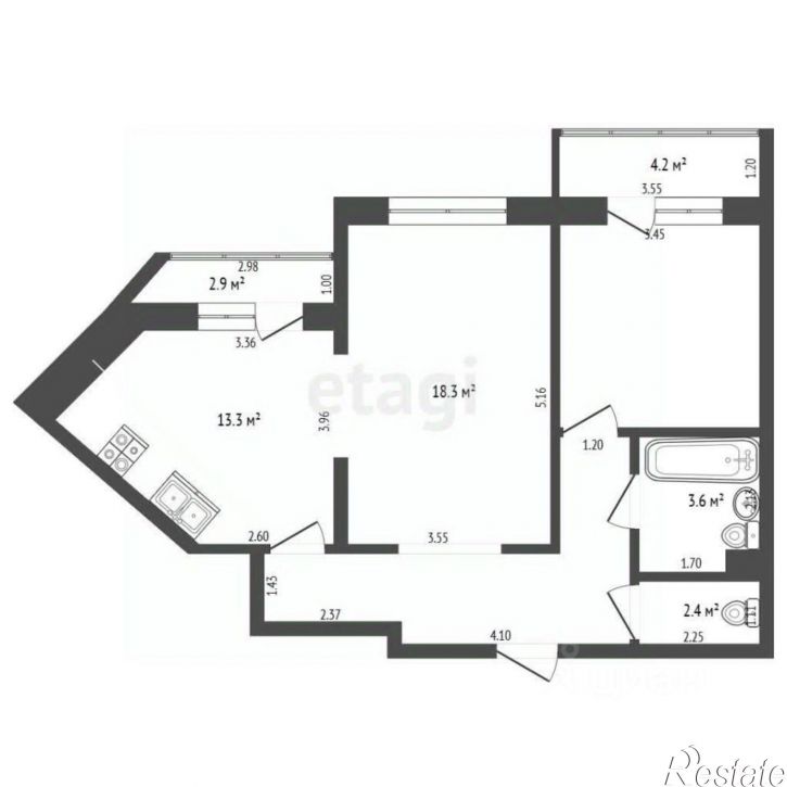 2-комн квартира ул Набережная имени 60-летия СССР, 46,  д. 46