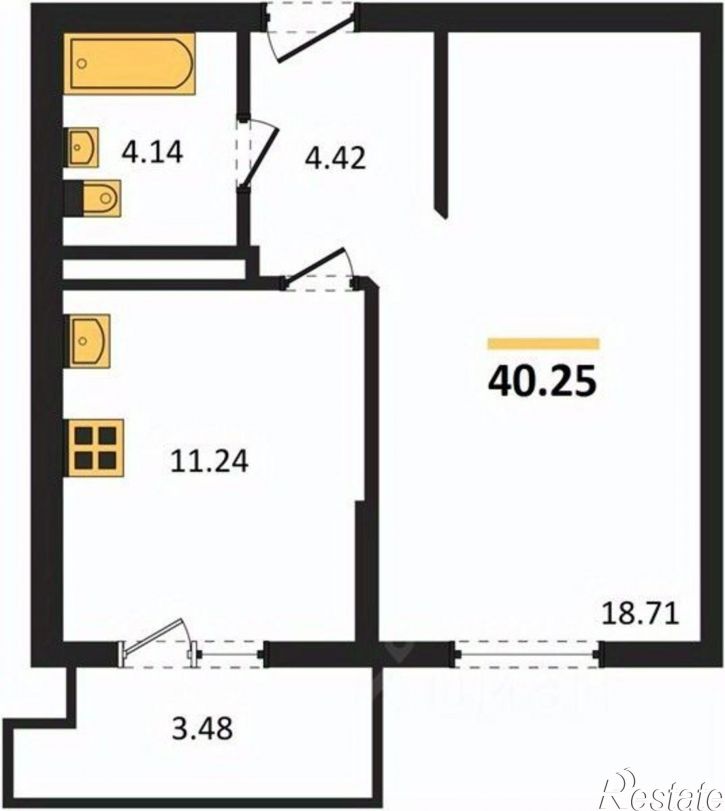 1-комн квартира улица Батурина, 89,  д. 89