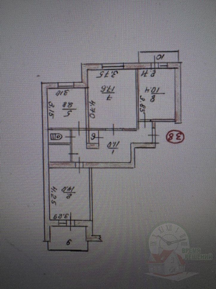3-комн квартира Декабристов ул, 9