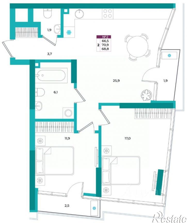 2-комн квартира в новом доме ул Воровского, 24,  д. 24
