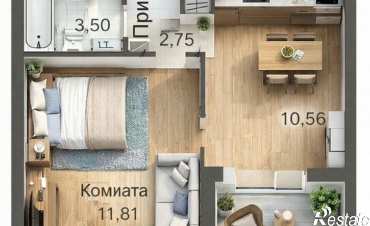 1-комн квартира улица Никанорова, 7 к1,  д. 7 к1