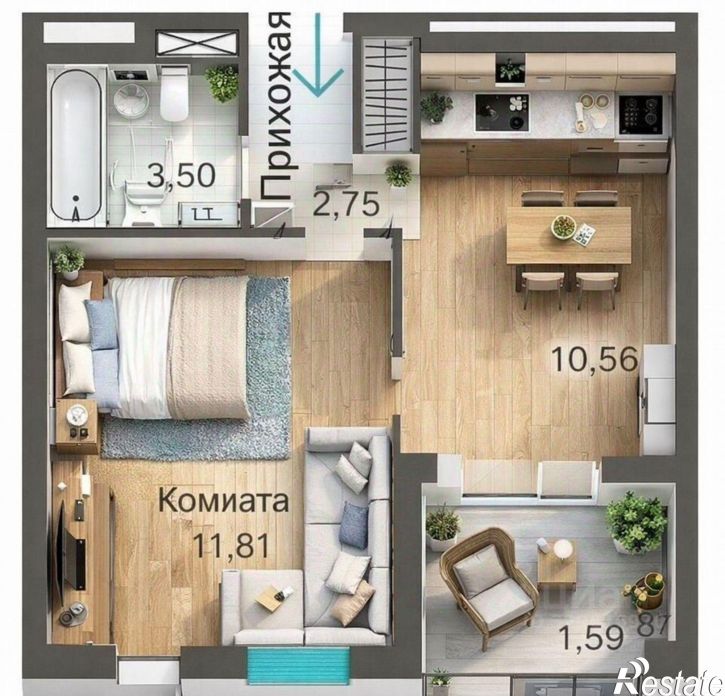 1-комн квартира ул Святителя Гурия, д 7 к 1