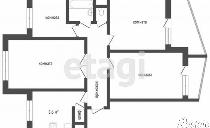 4-комн квартира улица Героев Сталинграда, 29,  д. 29