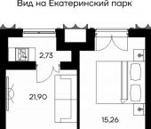 1-комн, 44 кв м, этаж 7/16 ул Набережная имени 60-летия СССР, 28