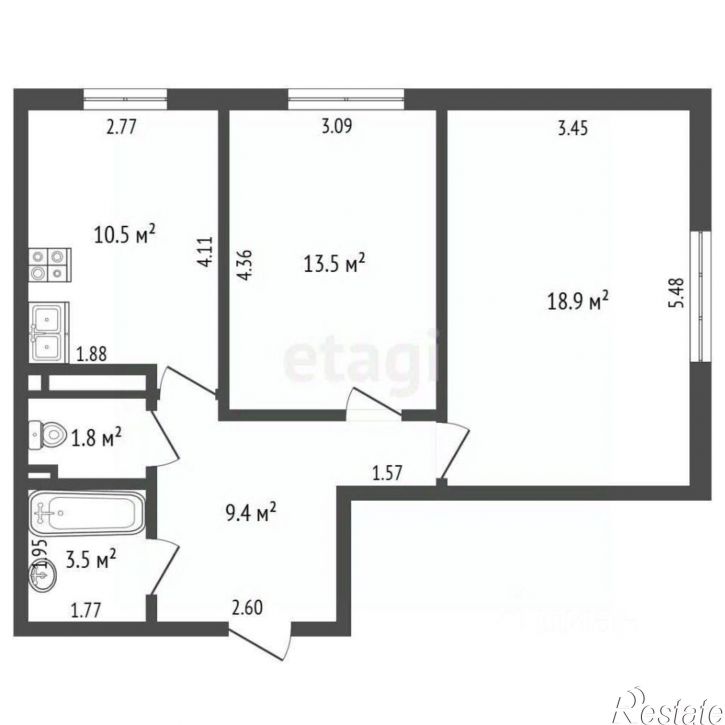 2-комн квартира ул Никанорова, 9,  д. 9