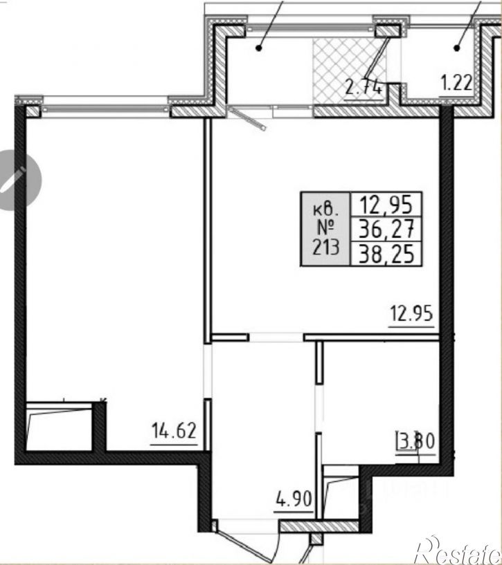 1-комн квартира в новом доме улица Грибоедова, 7В,  д. 7В