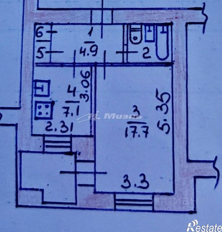 1-комн квартира улица Героев Сталинграда, 9,  д. 9
