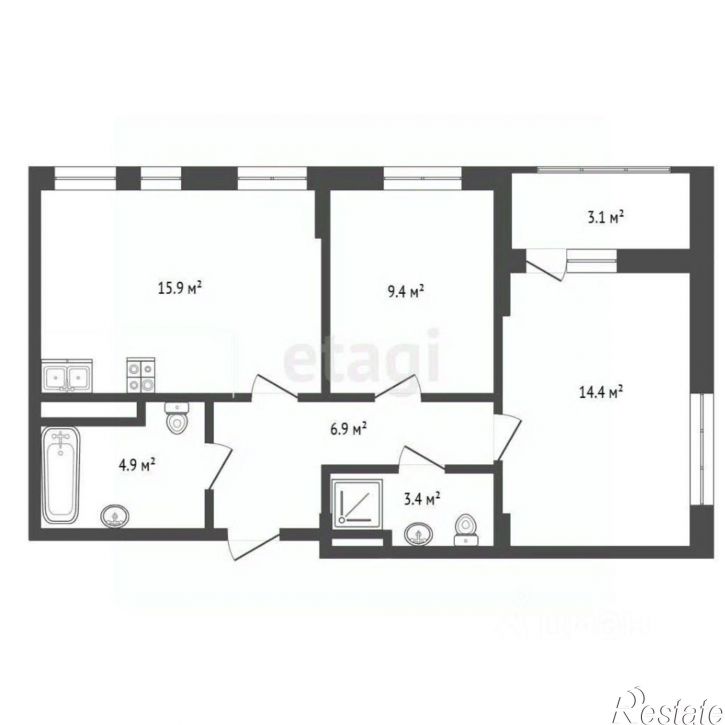 2-комн квартира Караимская улица, 28,  д. 28