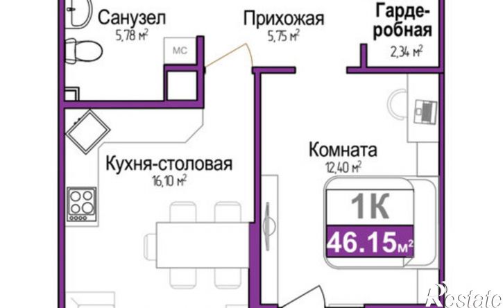 1-комн квартира в новом доме ул Козлова, 119,  д. 119