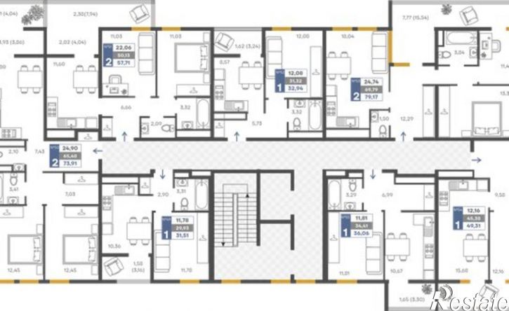 2-комн квартира в новом доме ЖК Сфера