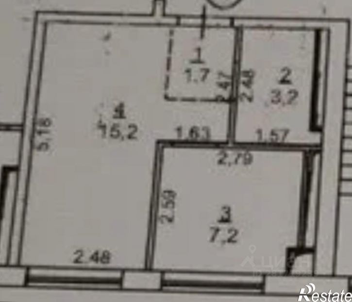 1-комн квартира Луговая улица, 6У,  д. 6У