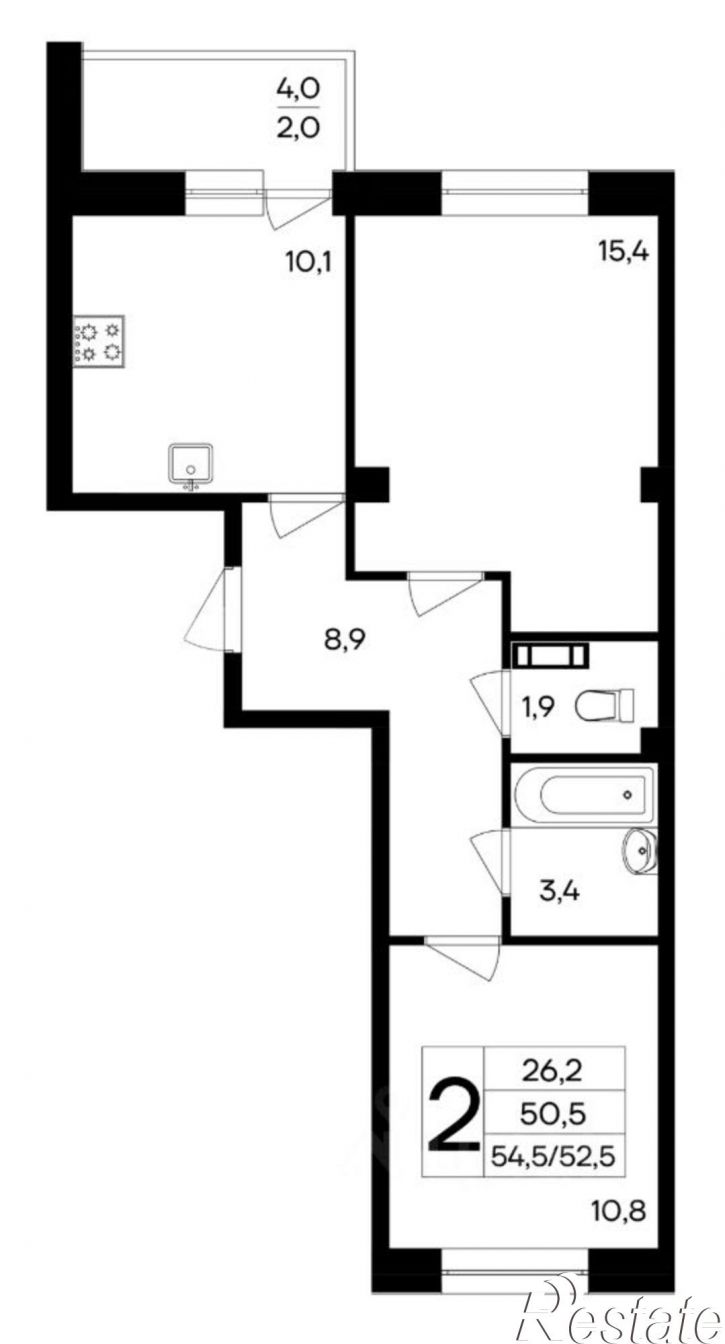 2-комн квартира в новом доме улица 51-й Армии, уч126,  д. уч126