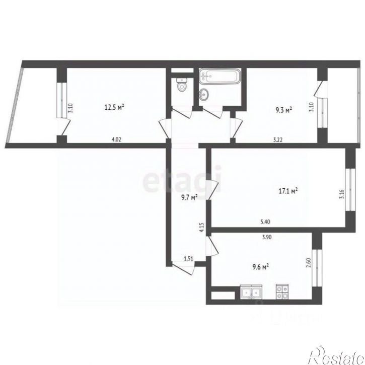 3-комн квартира пр-кт Победы, 336,  д. 336