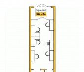офис 34 кв м, этаж 1/9 улица Батурина, 147