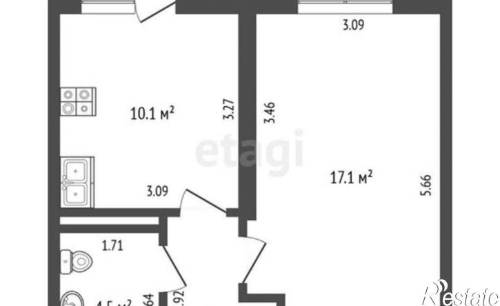 1-комн квартира Мраморный пер, 38,  д. 38