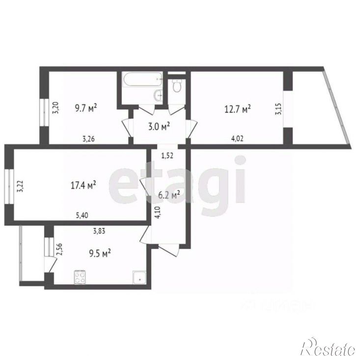 3-комн квартира ул Героев Сталинграда, 4Д,  д. 4Д