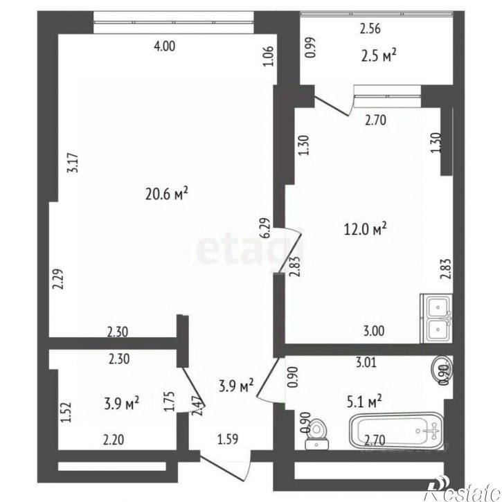 1-комн квартира улица Бородина, 4,  д. 4