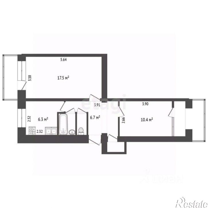 2-комн квартира Аральская улица, 67,  д. 67