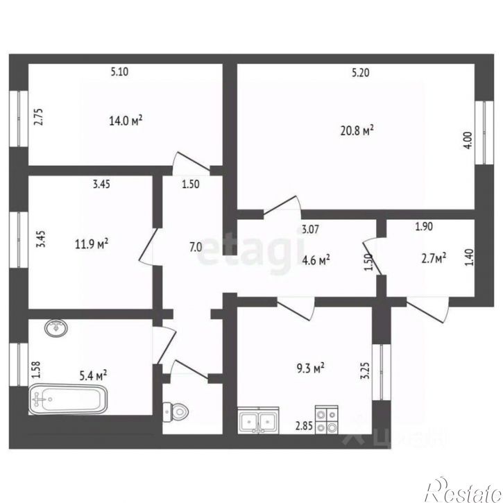 3-комн квартира улица Пушкина, 18,  д. 18