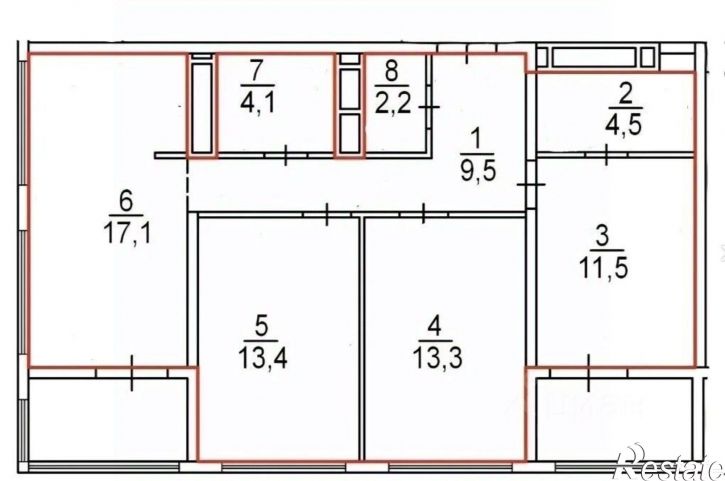 3-комн квартира улица Никанорова, 7 к1,  д. 7 к1