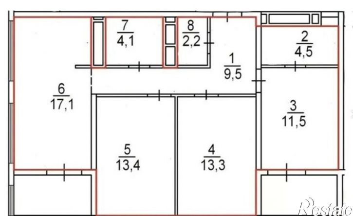 3-комн квартира улица Святителя Гурия, 7к1