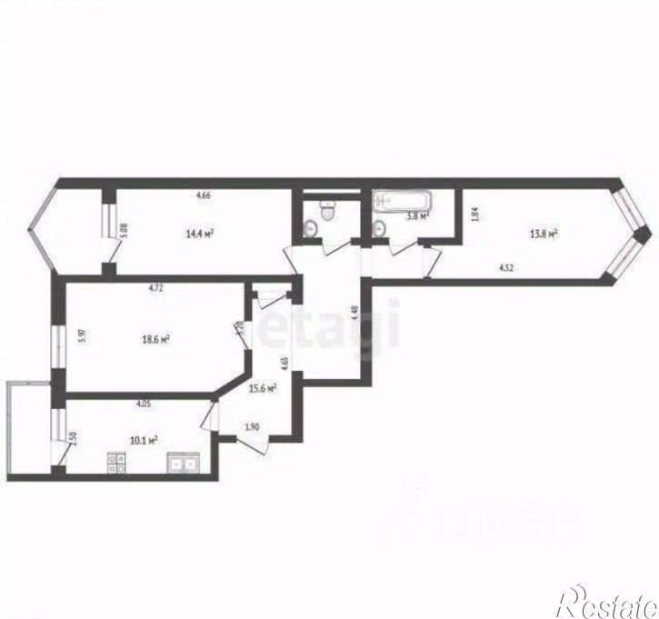 3-комн квартира улица Кантар, 3,  д. 3