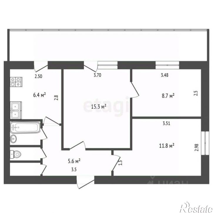 3-комн квартира ул Ростовская, 17,  д. 17