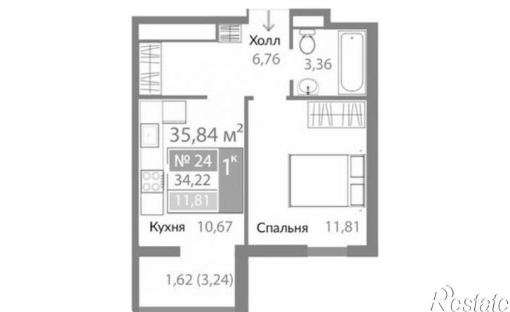 1-комн квартира улица Виталия Чуркина, 1к5