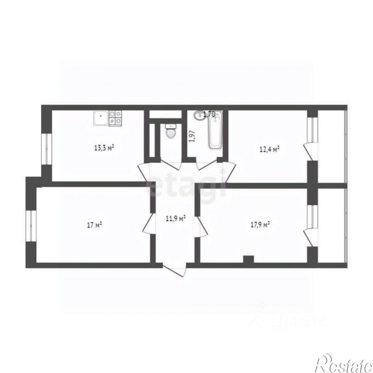 3-комн квартира Залесская улица, 101,  д. 101