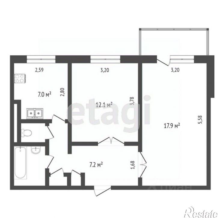 2-комн квартира ул Маршала Жукова, 30А,  д. 30А