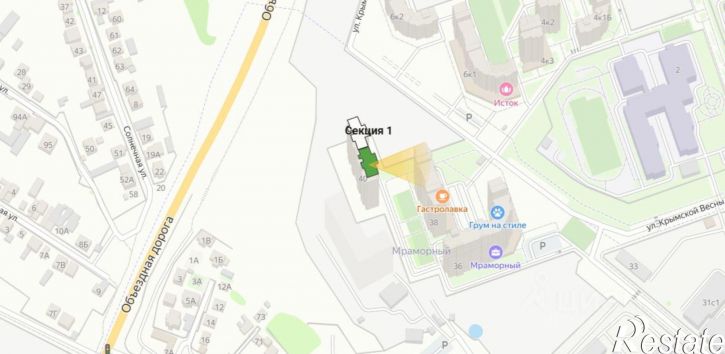1-комн квартира Мраморный переулок, 40,  д. 40