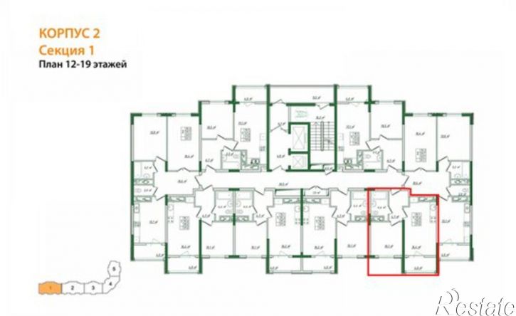 1-комн квартира Мраморный пер, 38,  д. 38
